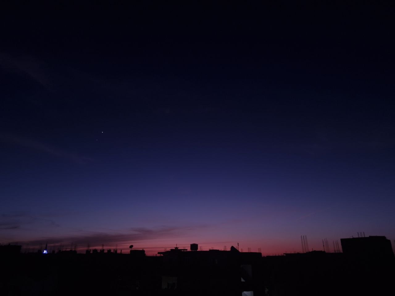 Twilight Cityscape & Planets